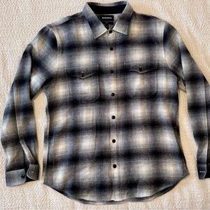 Bonobos - Wool Overshirt in Black Lattice Check (XL Slim Fit)